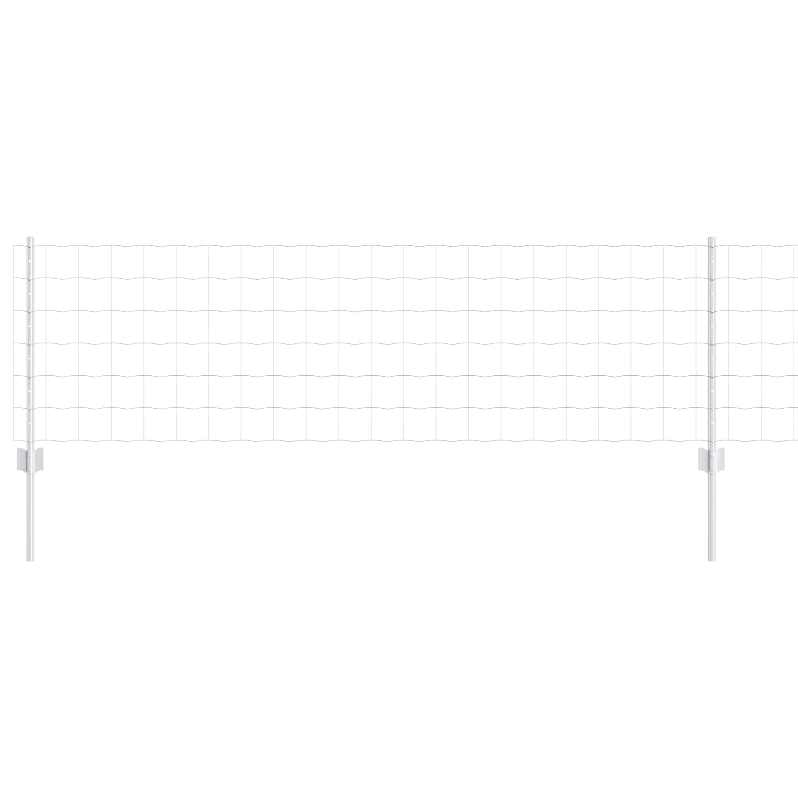 vidaXL Euro Fence with Post 25 x 0.6 m Galvanised Steel Silver Mesh 2