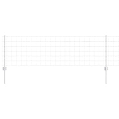 vidaXL Euro Fence with Post 25 x 0.6 m Galvanised Steel Silver Mesh 2