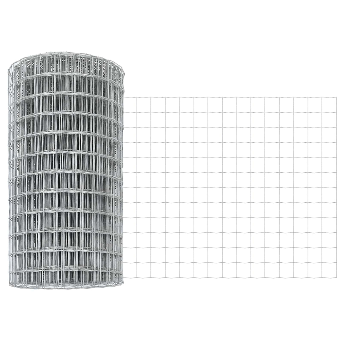 Euro Fence with Post 25 x 0.6 m Silver Mesh Galvanised Steel 10 x 1.6 m – 25 x 1 m 25 x 0.6 m fence (10 x 10 cm mesh)