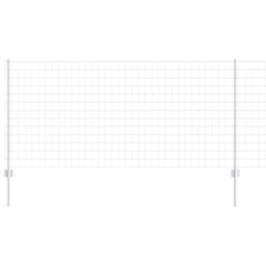 vidaXL Euro Fence with Post 10 x 1 m Galvanised Steel Silver Mesh 5