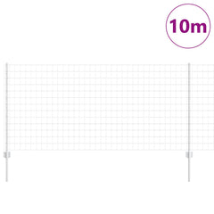 vidaXL Euro Fence with Post 10 x 1 m Galvanised Steel Silver Mesh 3