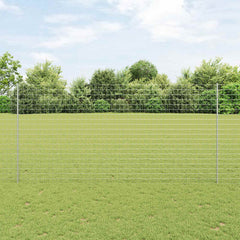 Euro Fence with Post 25 x 0.6 m Silver Mesh Galvanised Steel 10 x 1.6 m – 25 x 1 m 10 x 1.6 m fence (7.7 x 6.4 cm mesh)