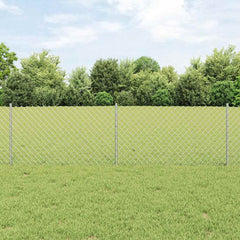 vidaXL Chainlink Fence with Post 10 x 0.6 m Galvanised Steel Silver 1