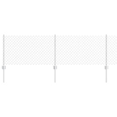 vidaXL Chainlink Fence with Post 10 x 0.6 m Galvanised Steel Silver 2
