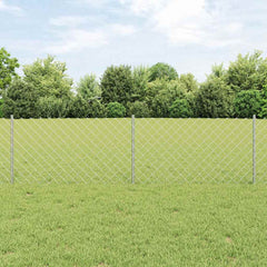 vidaXL Chainlink Fence with Post 10 x 0.6 m Galvanised Steel Silver 1