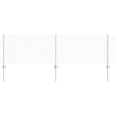 vidaXL Chainlink Fence with Post 10 x 0.6 m Galvanised Steel Silver 2
