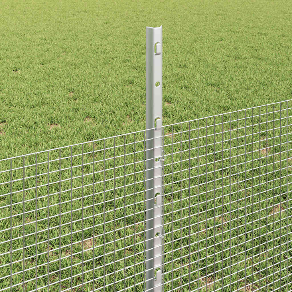 vidaXL Welded Wire Fence with Posts 10 x 0.5 m Galvanised Steel Silver 4
