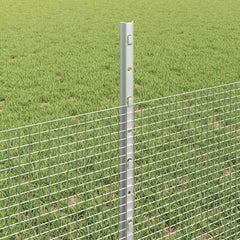 vidaXL Welded Wire Fence with Posts 10 x 0.5 m Galvanised Steel Silver 4