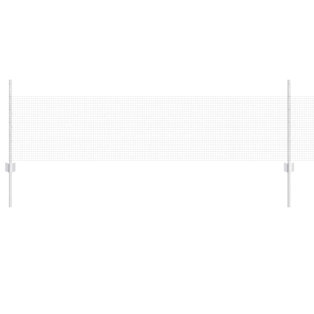 vidaXL Welded Wire Fence with Posts 10 x 0.5 m Galvanised Steel Silver 2