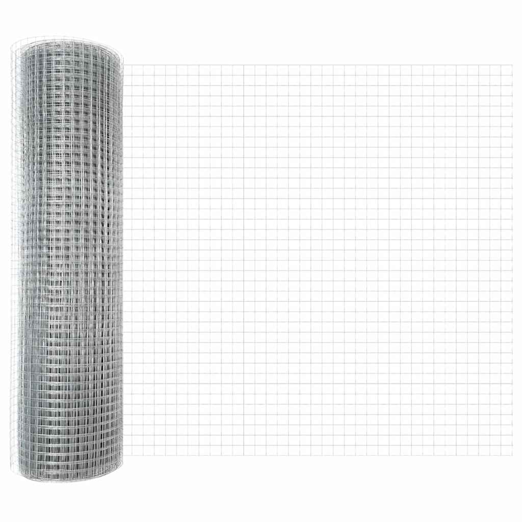 vidaXL Welded Wire Fence with Posts 10 x 0.5 m Galvanised Steel Silver 6