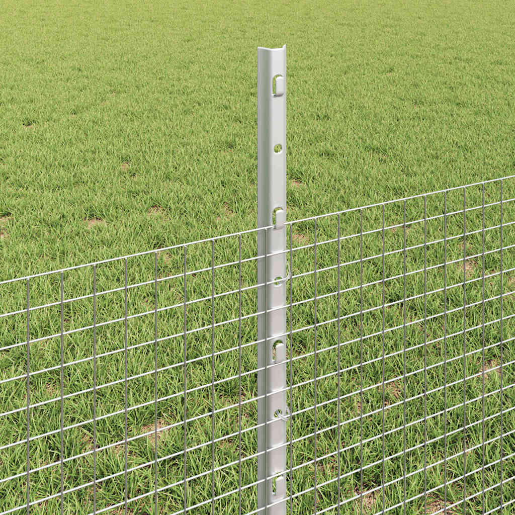 vidaXL Welded Wire Fence with Posts 10 x 0.5 m Galvanised Steel Silver 4