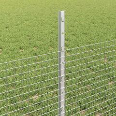 vidaXL Welded Wire Fence with Posts 10 x 0.5 m Galvanised Steel Silver 4