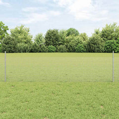 vidaXL Welded Wire Fence with Posts 10 x 0.5 m Galvanised Steel Silver 1