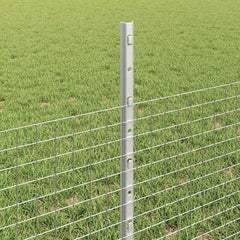 vidaXL Welded Wire Fence with Posts 10 x 0.5 m Galvanised Steel Silver 4