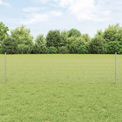vidaXL Welded Wire Fence with Posts 10 x 0.5 m Galvanised Steel Silver 1