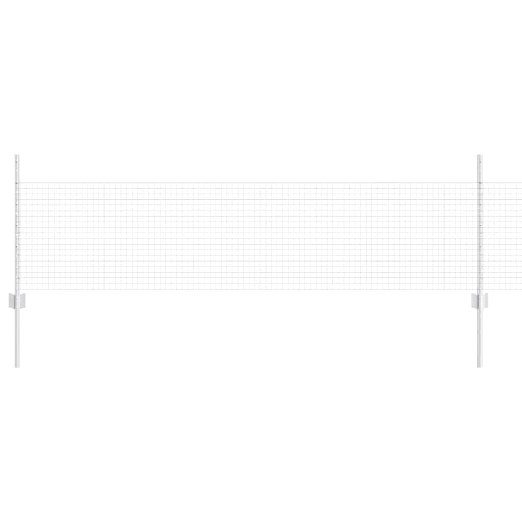 vidaXL Welded Wire Fence with Posts 10 x 0.5 m Galvanised Steel Silver 2