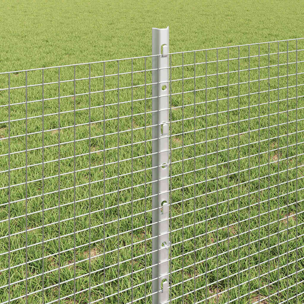 vidaXL Welded Wire Fence with Posts 10 x 0.6 m Galvanised Steel Silver 4