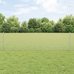 vidaXL Welded Wire Fence with Posts 10 x 0.6 m Galvanised Steel Silver 1