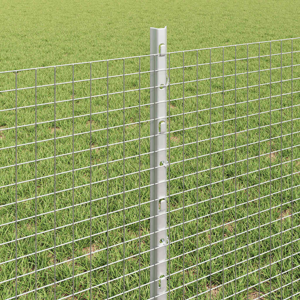 vidaXL Welded Wire Fence with Posts 10 x 0.6 m Galvanised Steel Silver 4