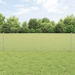 vidaXL Welded Wire Fence with Posts 10 x 0.6 m Galvanised Steel Silver 1
