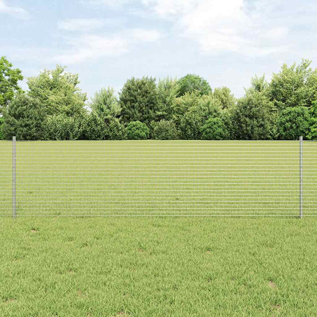 vidaXL Welded Wire Fence with Posts 10 x 0.6 m Galvanised Steel Silver 1