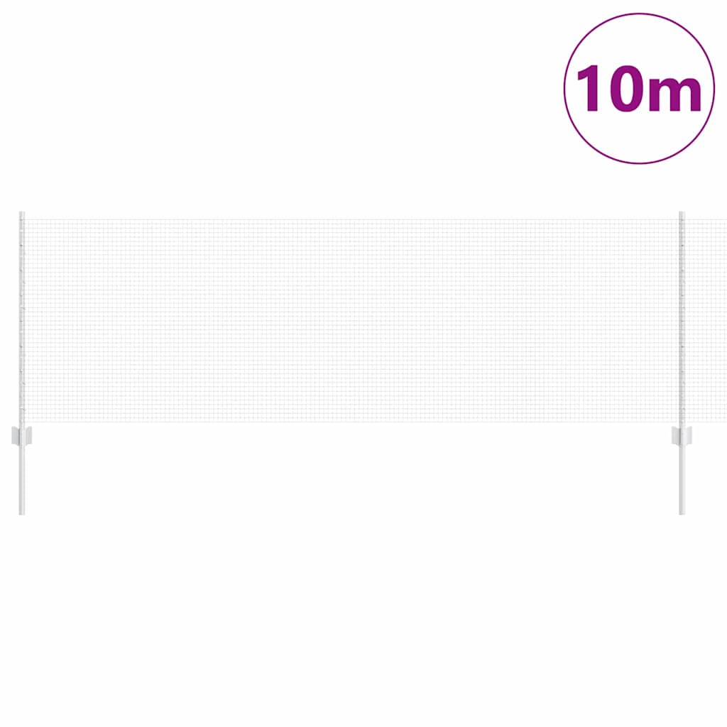 vidaXL Welded Wire Fence with Posts 10 x 0.8 m Galvanised Steel Silver 3