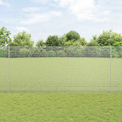 vidaXL Welded Wire Fence with Posts 10 x 1.4 m Galvanised Steel Silver 1