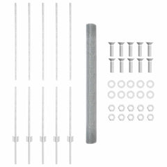vidaXL Welded Wire Fence with Posts 10 x 1.4 m Galvanised Steel Silver 6