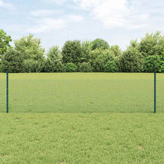vidaXL Welded Wire Fence with Posts 10 x 1.4 m PVC-Coated Steel Green 10 x 1.2 m – 25 x 0.6 m