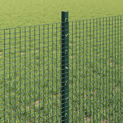 vidaXL Welded Wire Fence with Posts 25 x 0.6 m PVC-Coated Steel Green 4