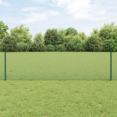 vidaXL Welded Wire Fence with Posts 25 x 0.6 m PVC-Coated Steel Green 1