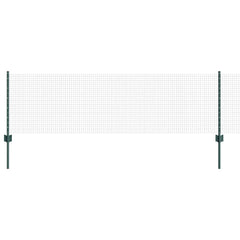 vidaXL Welded Wire Fence with Posts 0.6 x 25 m Steel and PVC Green 2