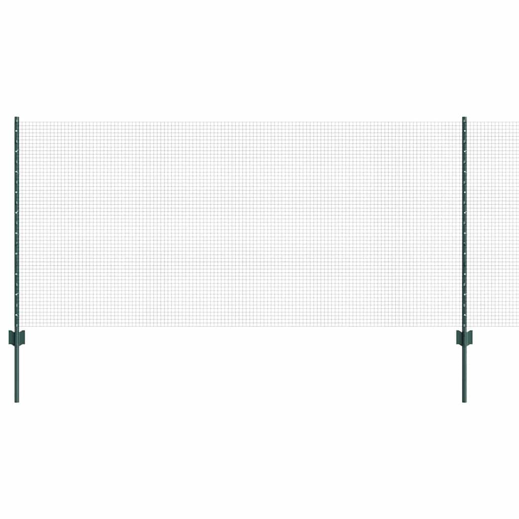 Welded Wire Fence with Posts 100 x 0.5 m PVC-Coated Steel Green 100 x 0 m – 100 x 0.8 m 100 x 0 m fence (1.6 x 1.6 cm mesh)