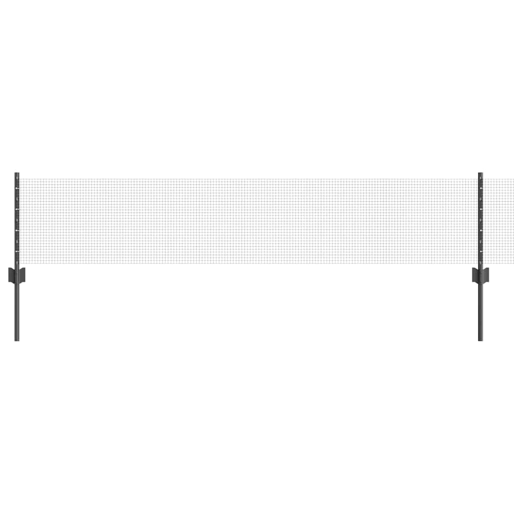 vidaXL Welded Wire Fence with Posts 10 x 0.4 m PVC-Coated Steel Grey 1