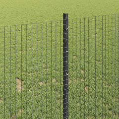 vidaXL Welded Wire Fence with Posts 10 x 1 m Galvanised Steel Grey 4