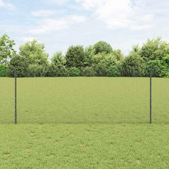 vidaXL Welded Wire Fence with Posts 10 x 1 m Galvanised Steel Grey 1