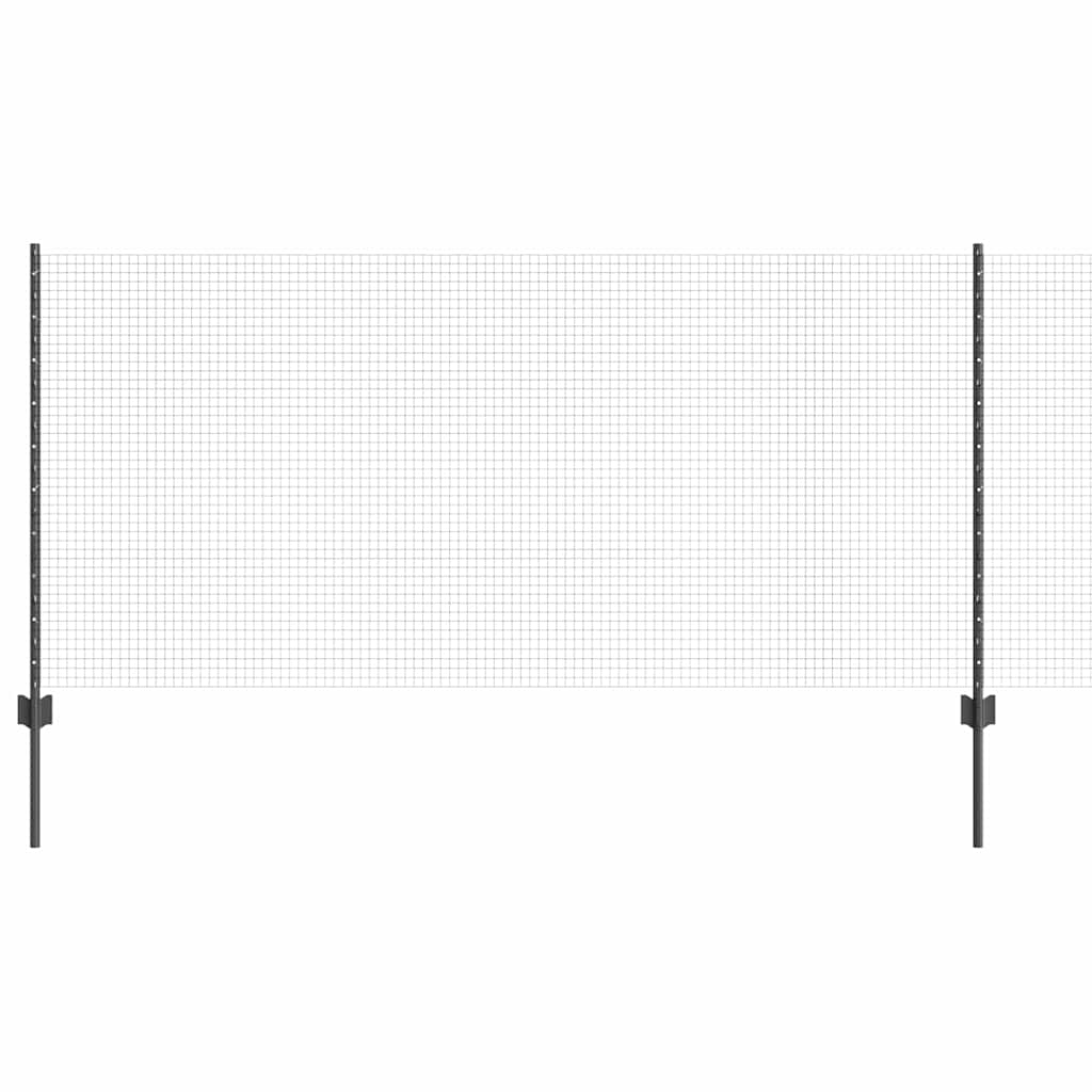 vidaXL Welded Wire Fence with Posts 10 x 1 m Galvanised Steel Grey 2