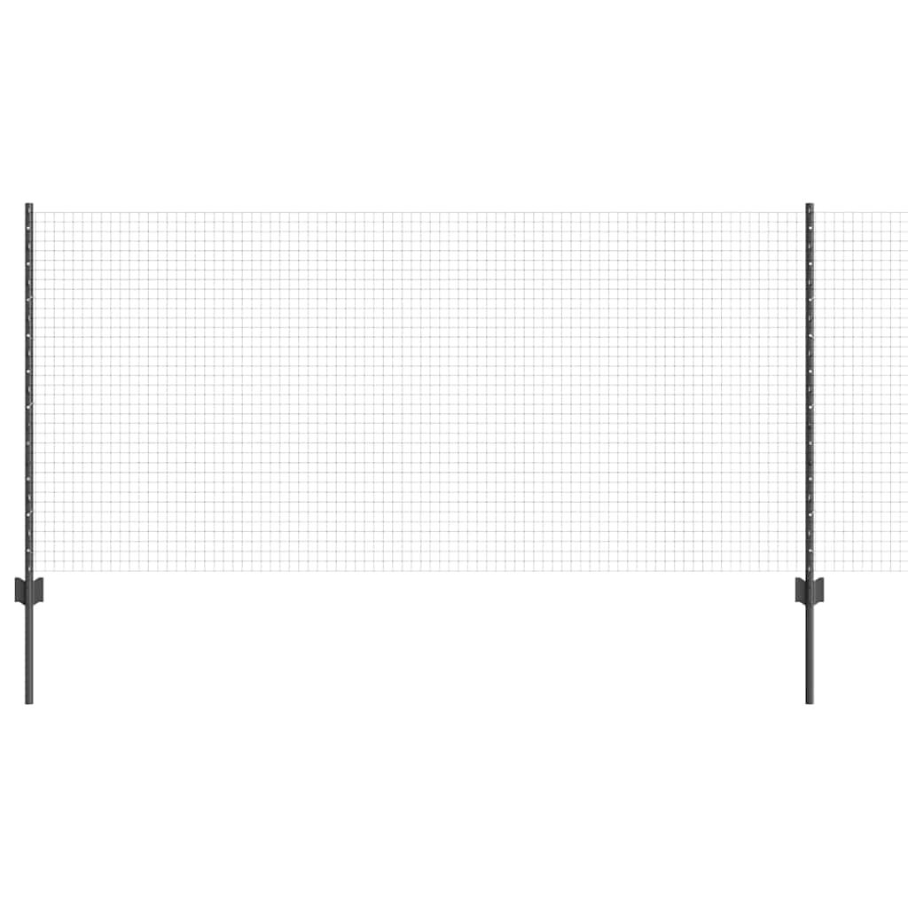 vidaXL Welded Wire Fence with Posts 10 x 1 m Galvanised Steel Grey 2