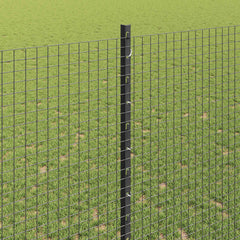 vidaXL Welded Wire Fence with Posts 10 x 1.4 m PVC-Coated Steel Grey 4