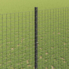 vidaXL Welded Wire Fence with Posts 10 x 1.4 m PVC-Coated Steel Grey 4