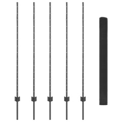 vidaXL Welded Wire Fence with Posts 10 x 1.4 m PVC-Coated Steel Grey 5