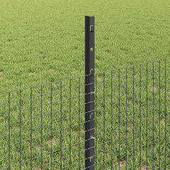 vidaXL Welded Wire Fence with Posts 25 x 0.5 m Galvanised Steel Grey 4