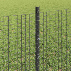 vidaXL Welded Wire Fence with Posts 25 x 0.6 m PVC-Coated Steel Grey 4