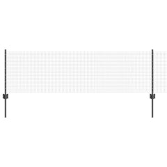 vidaXL Welded Wire Fence with Posts 25 x 0.6 m PVC-Coated Steel Grey 2