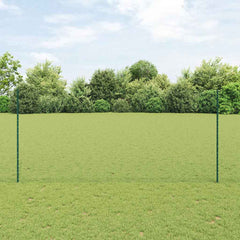 vidaXL Hexagonal Fence with Post 10 x 1.4 m PVC-Coated Steel Green 1