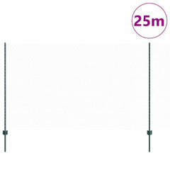 vidaXL Hexagonal Fence with Post 10 x 1.4 m PVC-Coated Steel Green 3