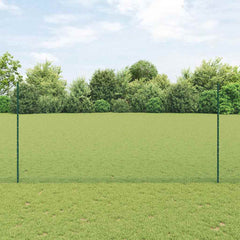 vidaXL Hexagonal Fence with Post 10 x 1.2 m PVC-Coated Steel Green 10 x 1.2 m – 25 x 0.6 m