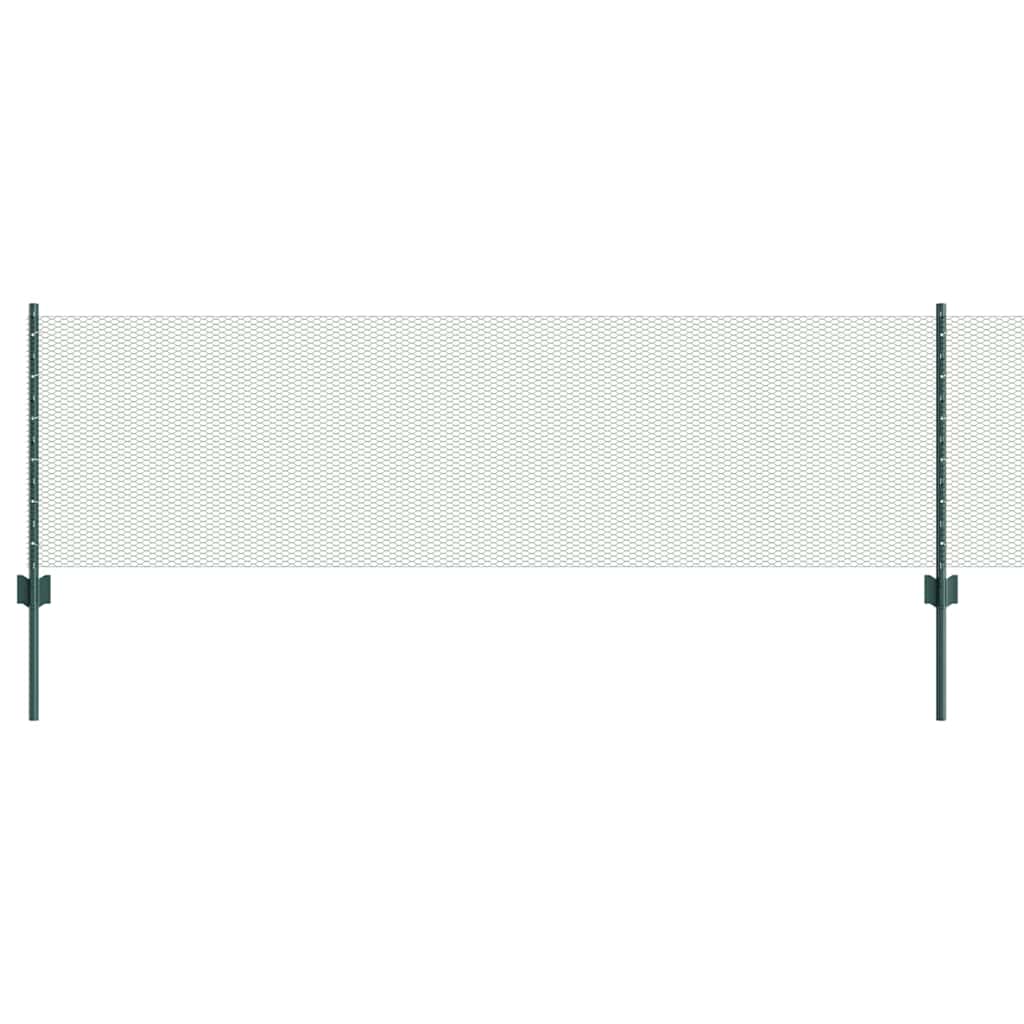Hexagonal Fence with Post 10 x 1.2 m PVC-Coated Steel Green 10 x 1.2 m fence (1.3 cm width mesh)–25 x 0.6 m fence (5 cm width mesh) 25 x 0.6 m fence (1.3 cm width mesh)