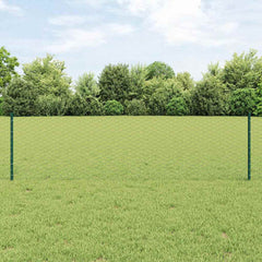 vidaXL Hexagonal Fence with Post 10 x 1.2 m PVC-Coated Steel Green 10 x 1.2 m – 25 x 0.6 m