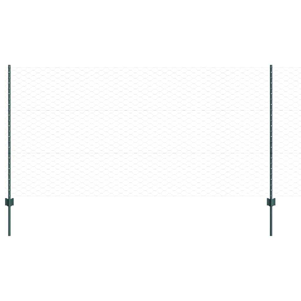 Hexagonal Fence with Post 25 x 0.8 m PVC-Coated Steel Green 25 x 0.8 m – 50 x 0.5 m 25 x 1.2 m fence (5 cm width mesh)
